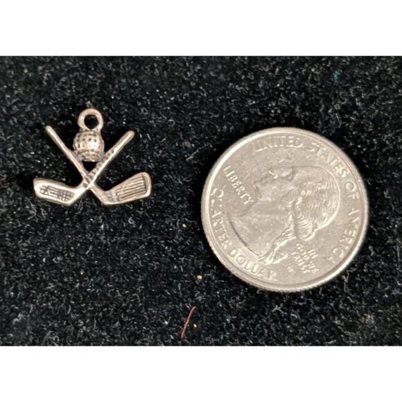 Miniature Silver Golf Clubs & Ball Charm Pendant - Picture 3 of 15